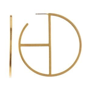 Madewell matte gold Geo hoop earrings